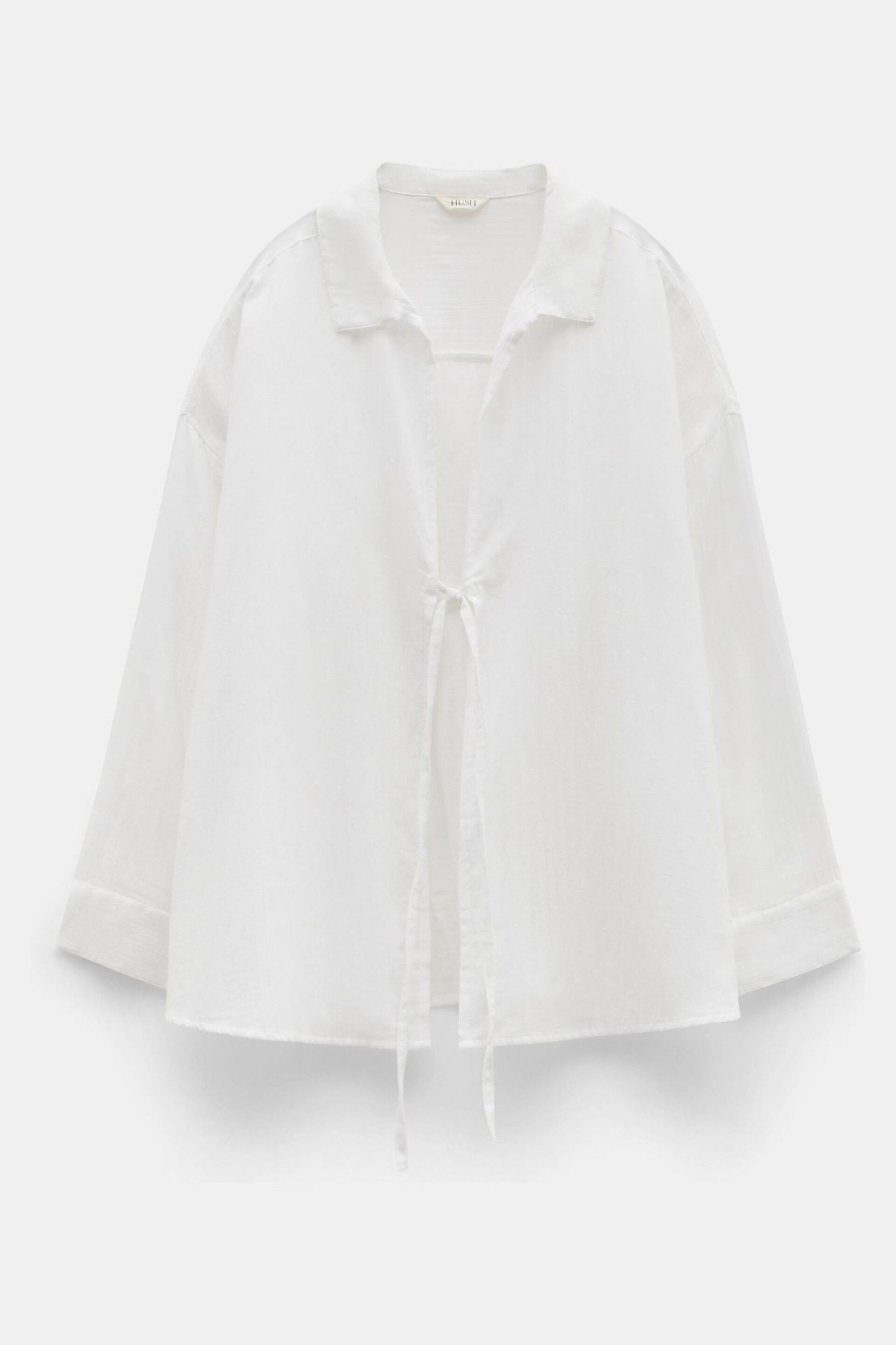 Hush White Elodie Tie Front Beach Shirt - Image 5 of 5