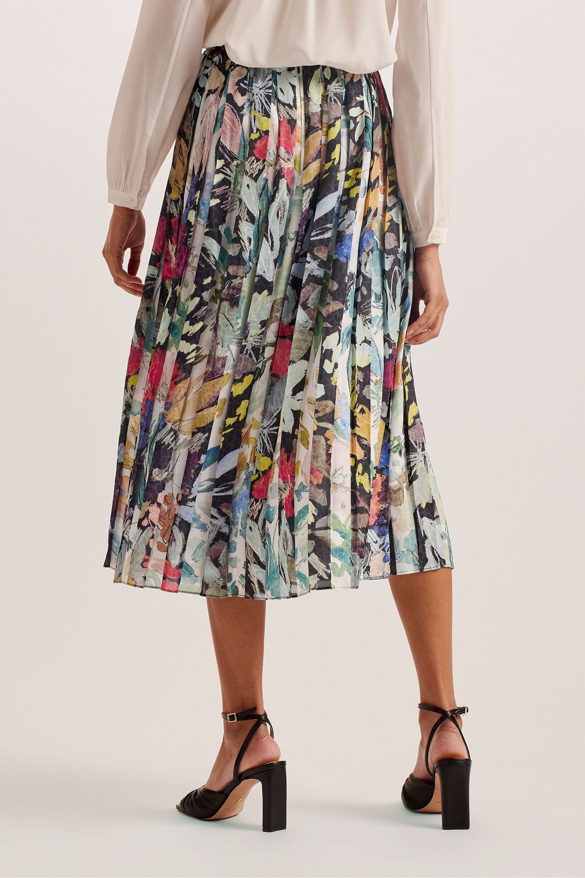 Ted Baker Black Pleated Cornina Midi Skirt - Image 2 of 5