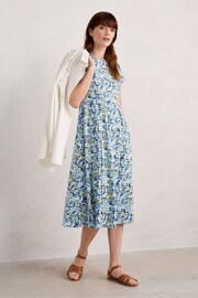 Seasalt Cornwall Blue Wild Bouquet Dress - Image 3 of 5