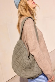 Khaki Green Padded Shoulder Bag - Image 5 of 10