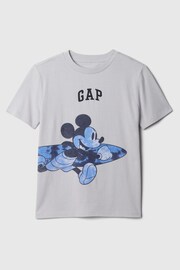 Gap Grey Disney Mickey Mouse Graphic Short Sleeve Crew Neck T-Shirt (Newborn-5yrs) - Image 1 of 1