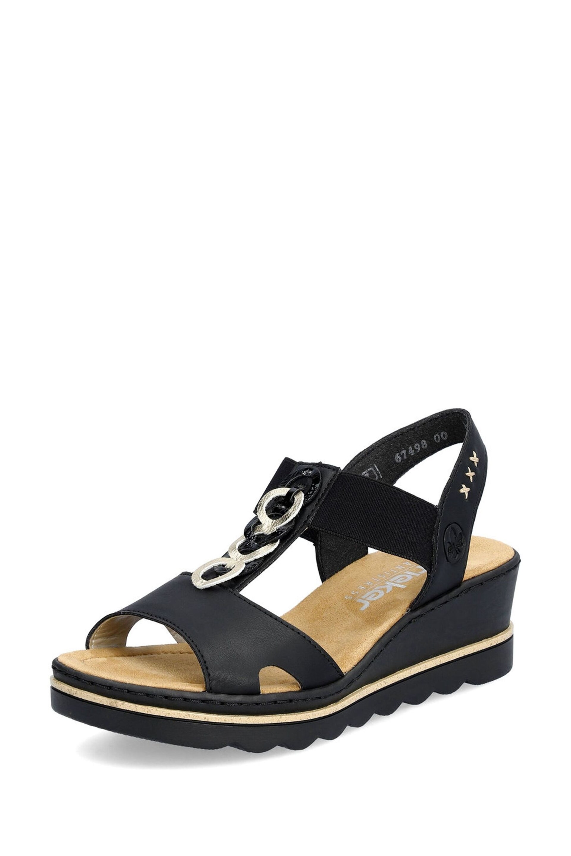 Rieker Womens Elastic Stretch Sandals - Image 4 of 10