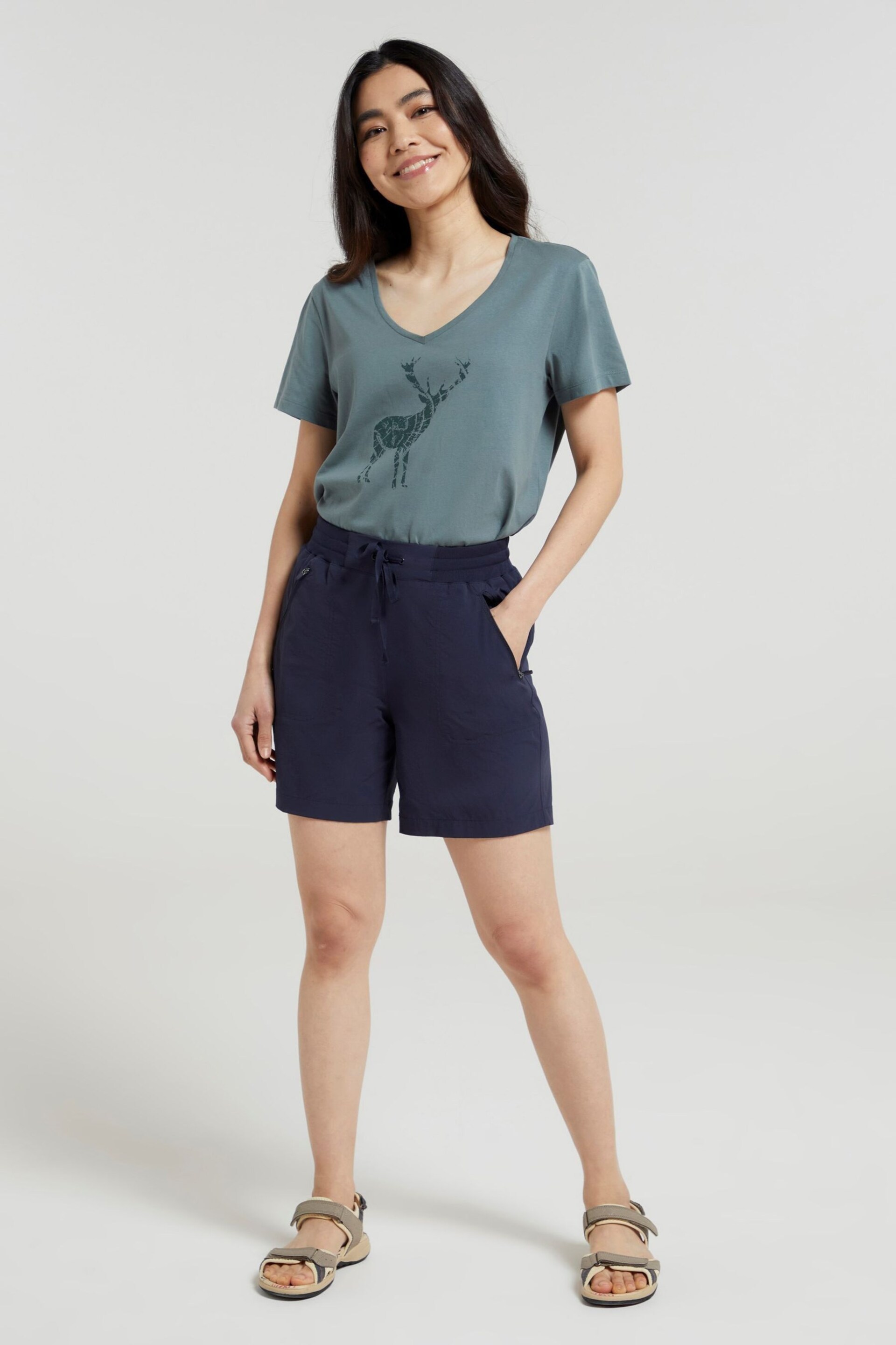 Mountain Warehouse Blue Womens Explorer Lightweight Casual Shorts - Image 1 of 5