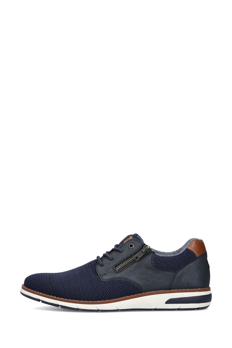 Rieker Mens Blue Zipper Trainers - Image 1 of 11