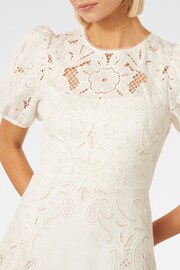 Forever New White Pure Linen Lottie Broderie Midi Dress - Image 3 of 5