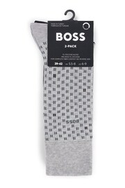 BOSS Grey Multi Regular Length Logo 2 Pack Socks - Image 3 of 3