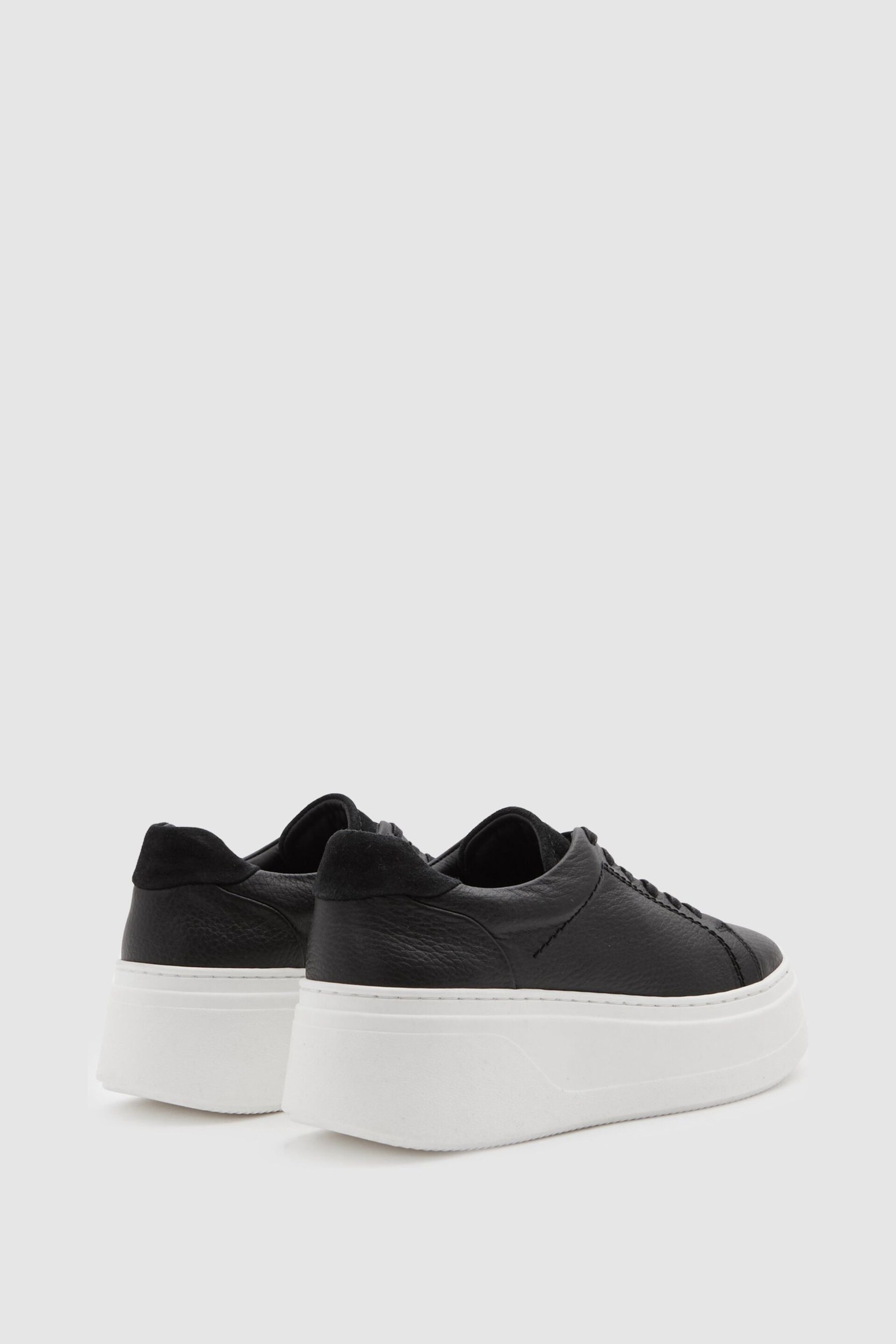 Reiss Black Connie Platform Leather Trainers - Image 4 of 5