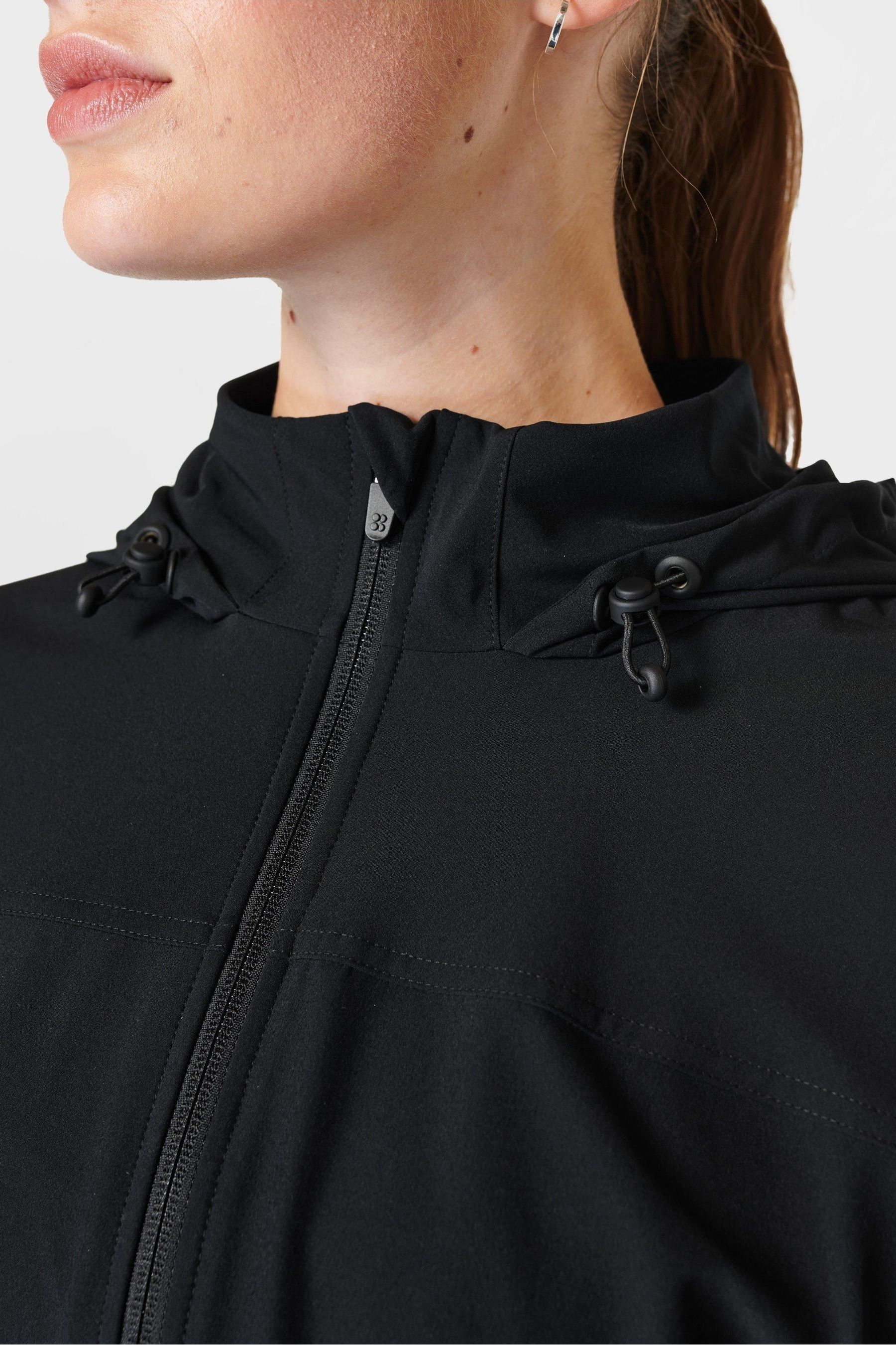 Black zip up running jacket hotsell