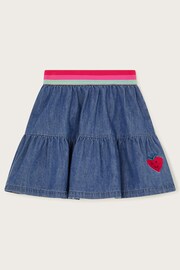 Monsoon Blue Navy Denim Ruffle Skirt - Image 1 of 3