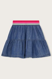 Monsoon Blue Navy Denim Ruffle Skirt - Image 2 of 3