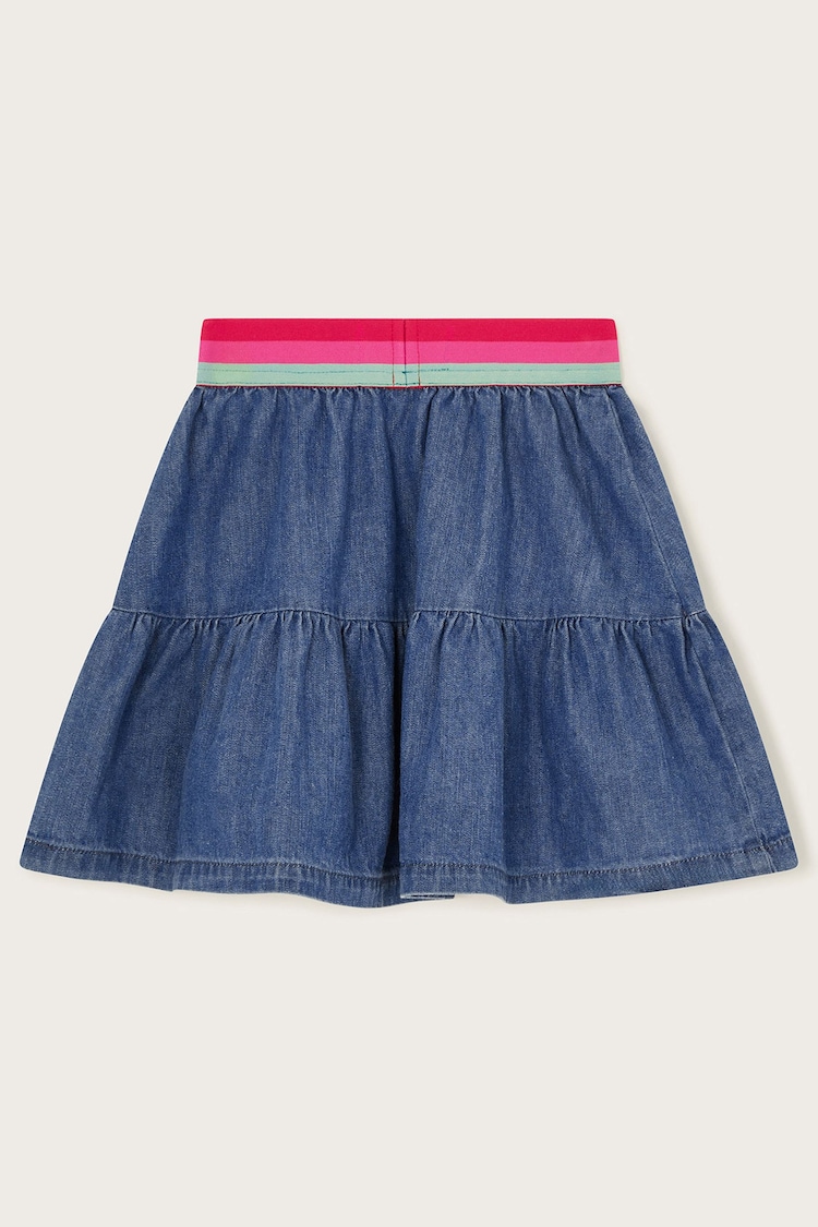 Monsoon 100% Cotton Denim Ruffle Skirt - 圖片 2/3