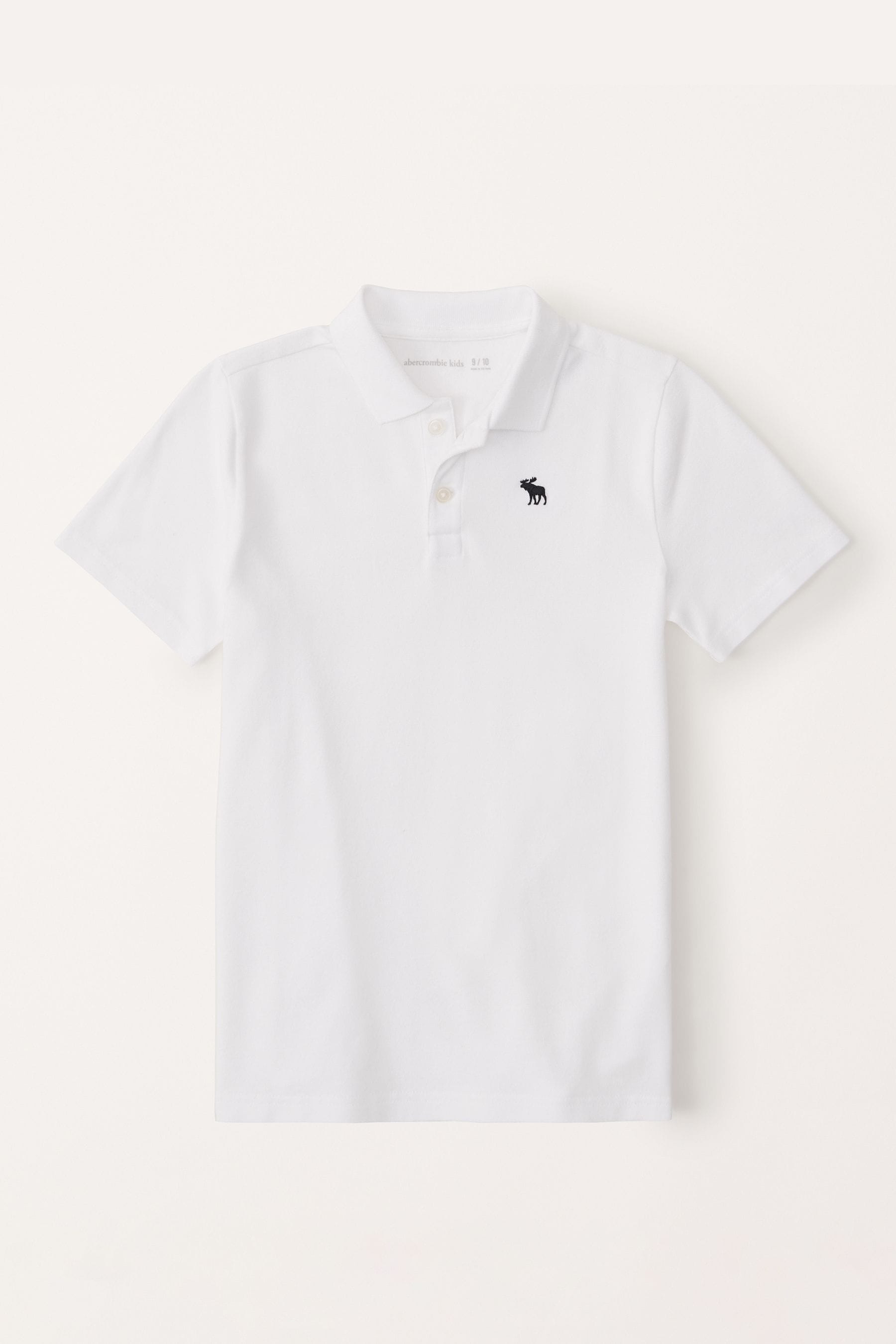 Abercrombie Fitch Logo Pique White Polo Shirt