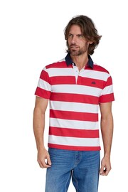 Raging Bull Red Short Sleeve Hooped Rugby Shirt - Image 4 of 8