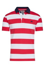 Raging Bull Red Short Sleeve Hooped Rugby Shirt - Image 8 of 8