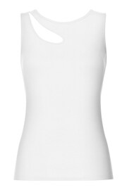 Joe Browns White Asymmetric Cut Out Ribbed Vest Top - Image 5 of 5
