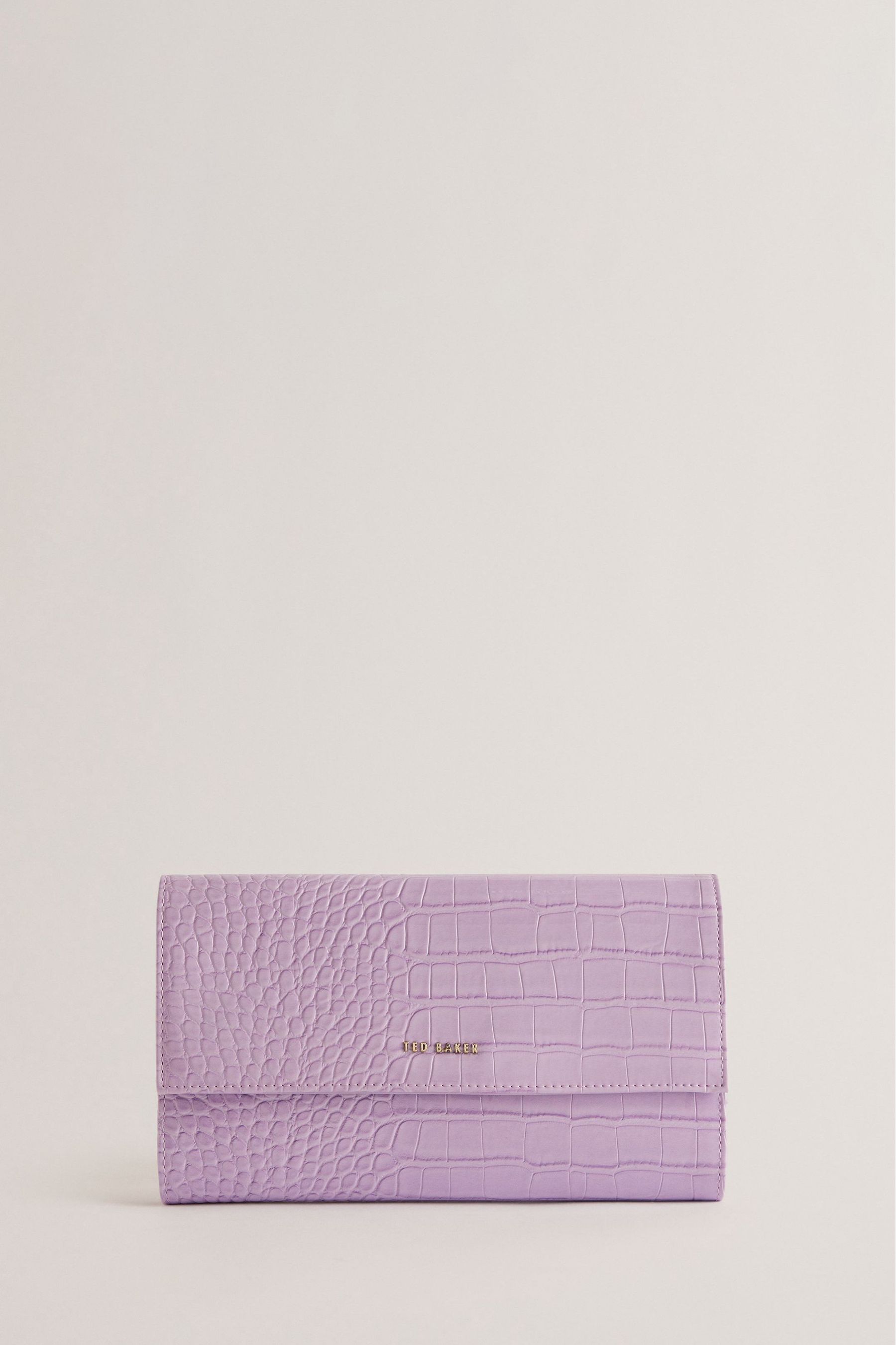 Buy Ted Baker Purple Abbiiss Croc Effect Travel Wallet from Next Ireland