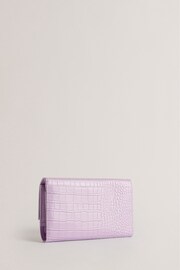 Ted Baker Purple Abbiiss Croc Effect Travel Wallet - Image 2 of 4