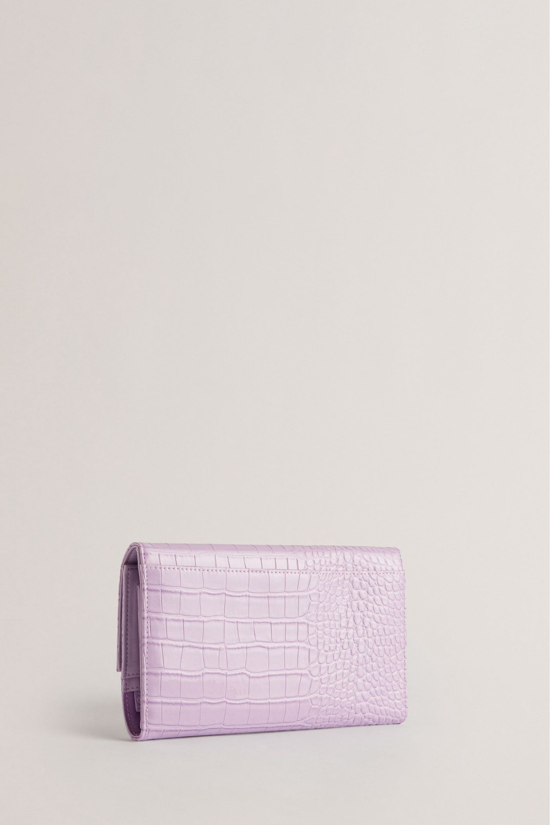 Ted Baker Purple Abbiiss Croc Effect Travel Wallet - Image 2 of 4