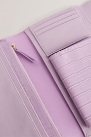 Ted Baker Purple Abbiiss Croc Effect Travel Wallet - Image 3 of 4