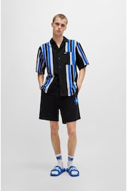 HUGO Blue Oversize Stripe Resort Shirt - Image 1 of 6