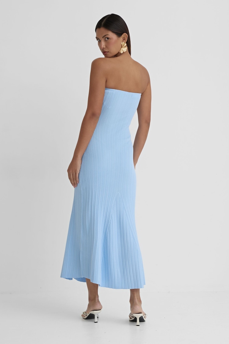 4th & Reckless Blue Henley Knit Bandeau Maxi Dress - Image 2 of 5