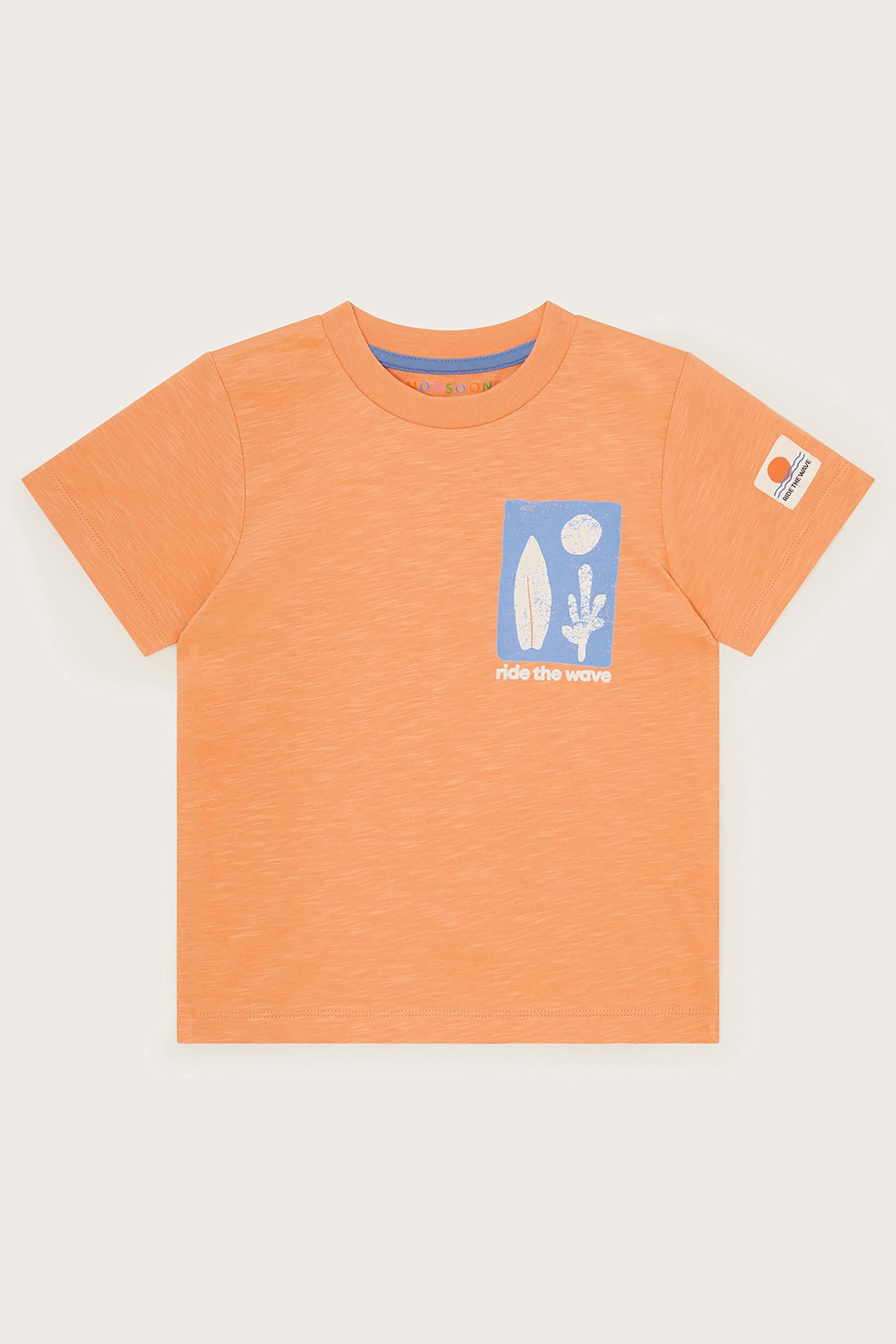Monsoon Orange Surf Print T-Shirt - Image 1 of 3