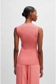 BOSS Pink Slim Fit Rib Sleeveless Knitted Top - Image 2 of 5