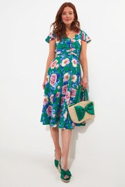 Joe Browns Light Green Vintage Floral Print Button Through Midi Dress - Image 4 of 7