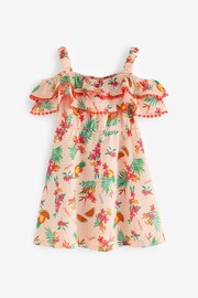 River Island Pink Girls Bardot Melon Print Dress - Image 1 of 1