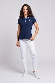 U.S. Polo Assn. Blue Regular Fit Womens Pique Polo Shirt - Image 3 of 8