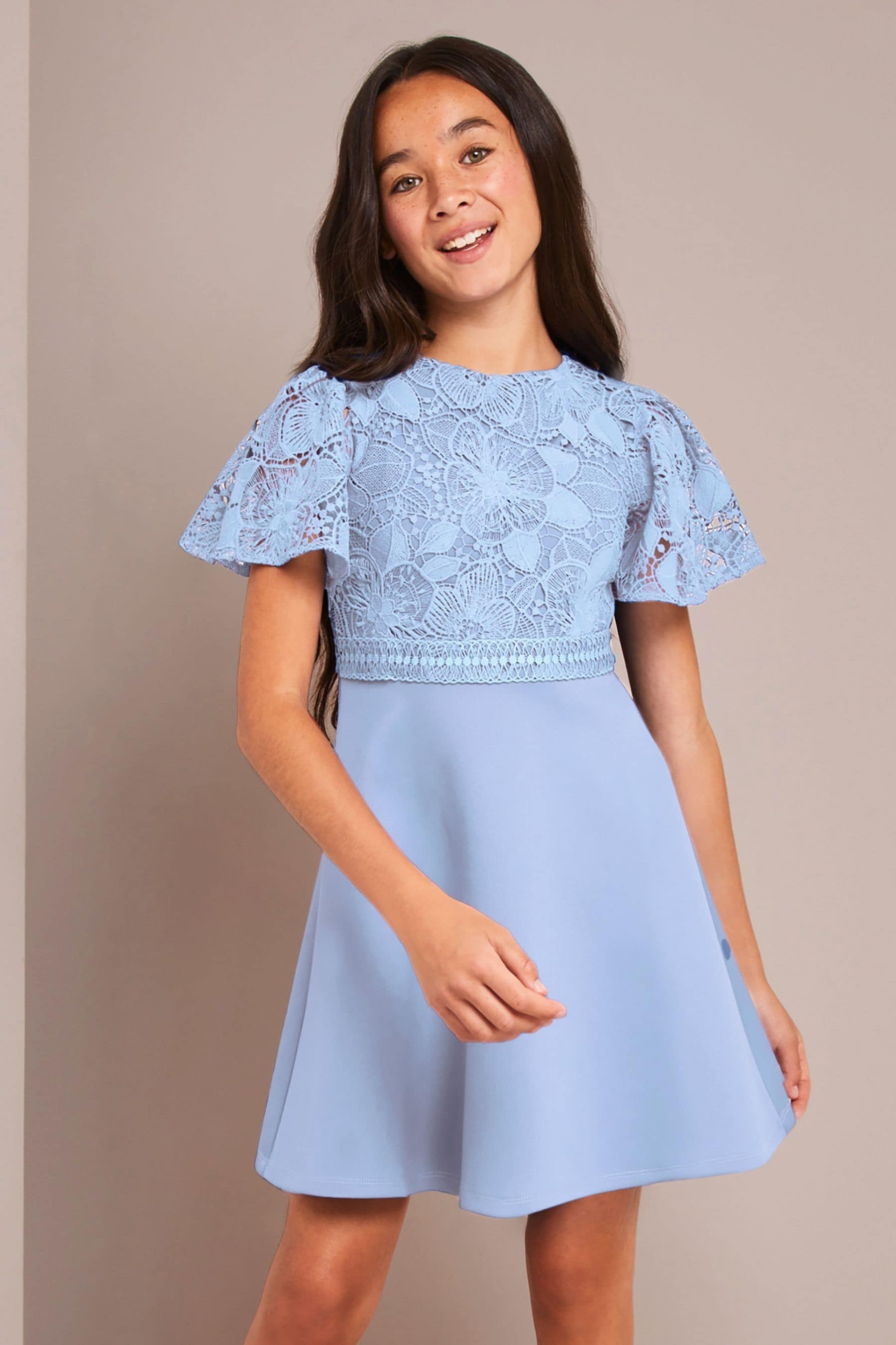 Girls blue occasion dress cheap
