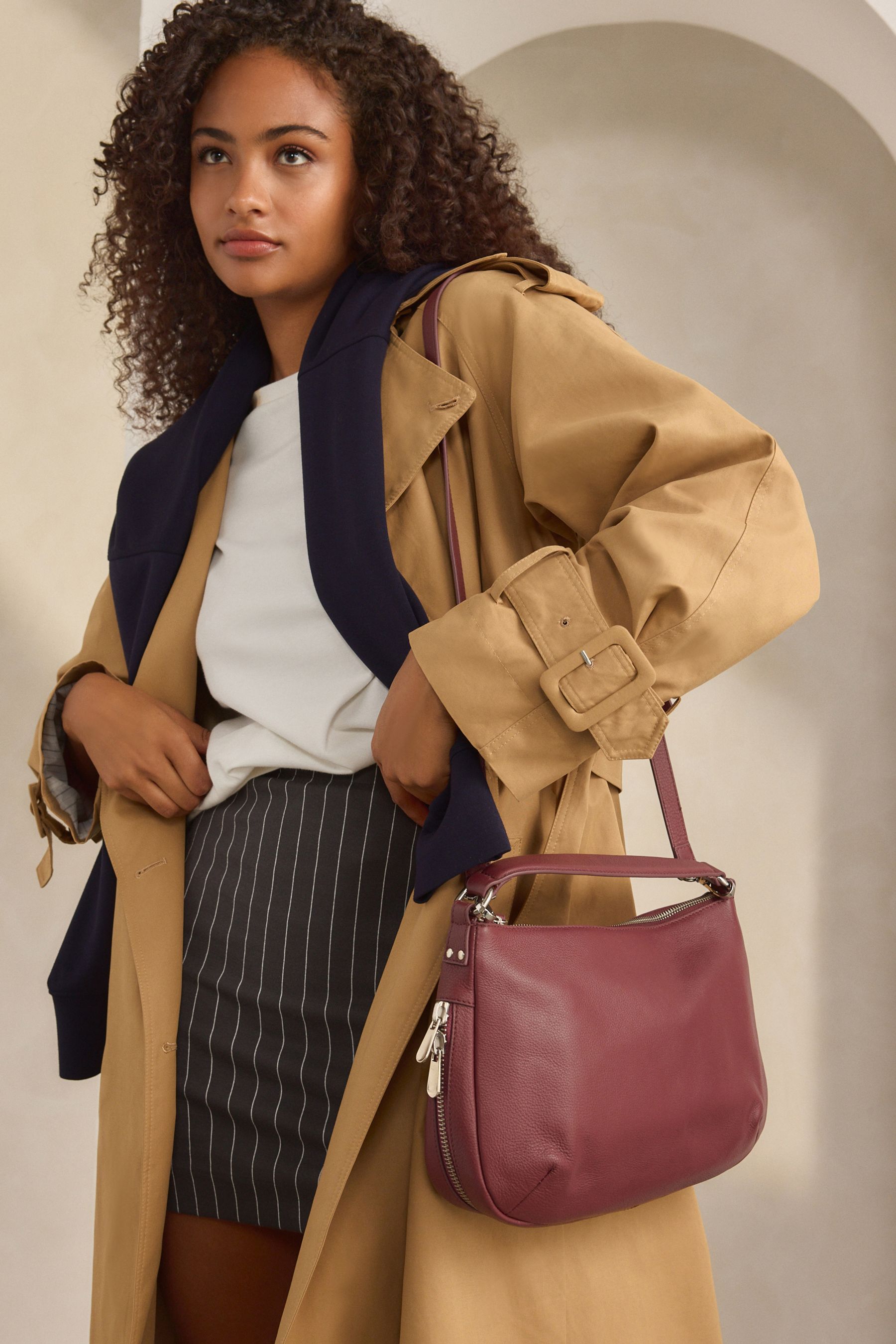 Red leather cross body bag uk online