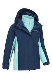 Mountain Warehouse Blue Chrome Lightning 3 in 1 Waterproof Jacket - Image 2 of 5