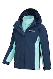 Mountain Warehouse Blue Chrome Lightning 3 in 1 Waterproof Jacket - Image 4 of 5