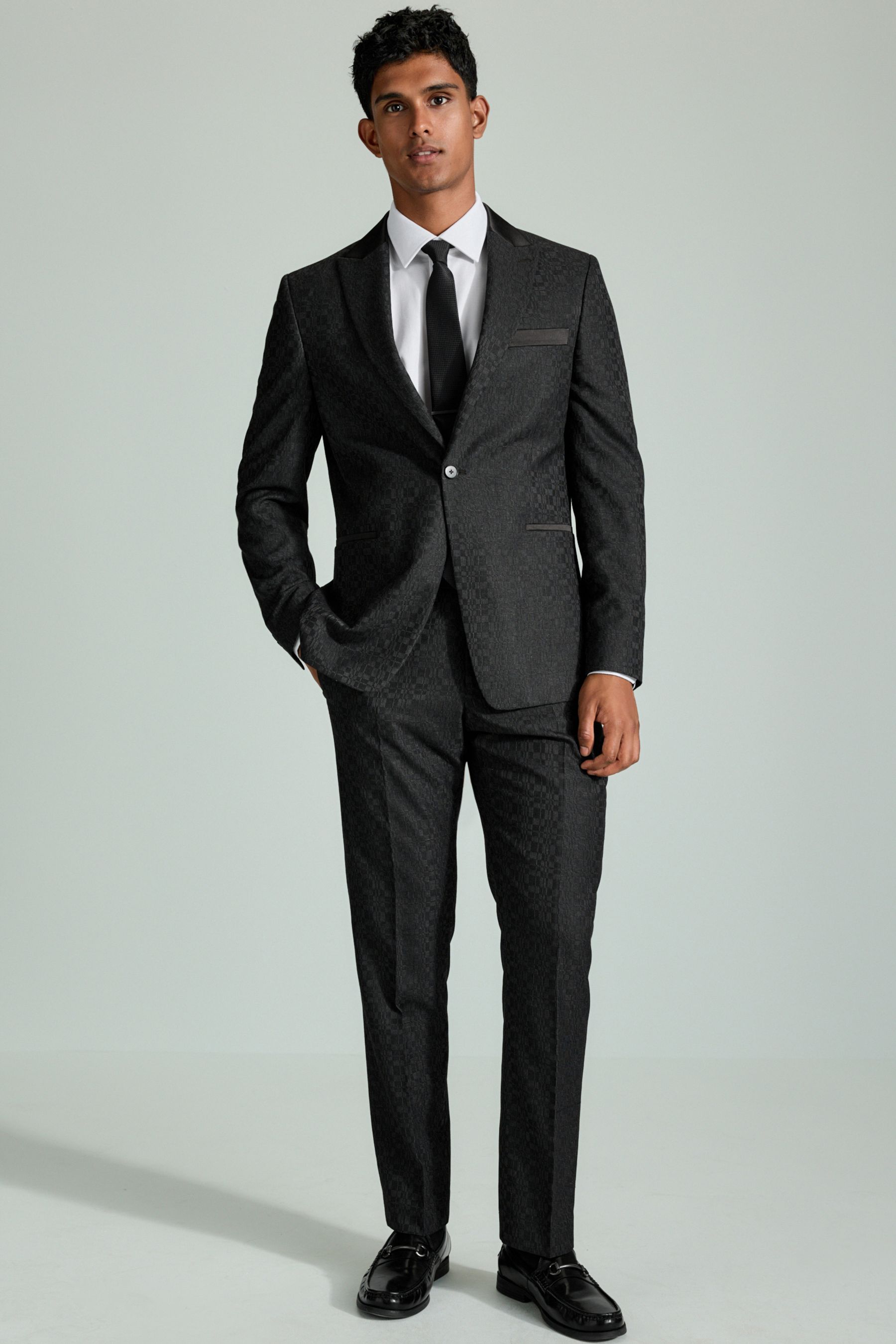 Buy Regular Fit Textured Tuxedo Suit Jacket Next Ukraine