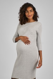 JoJo Maman Bébé Grey Knitted Maternity Tube Dress - Image 3 of 4