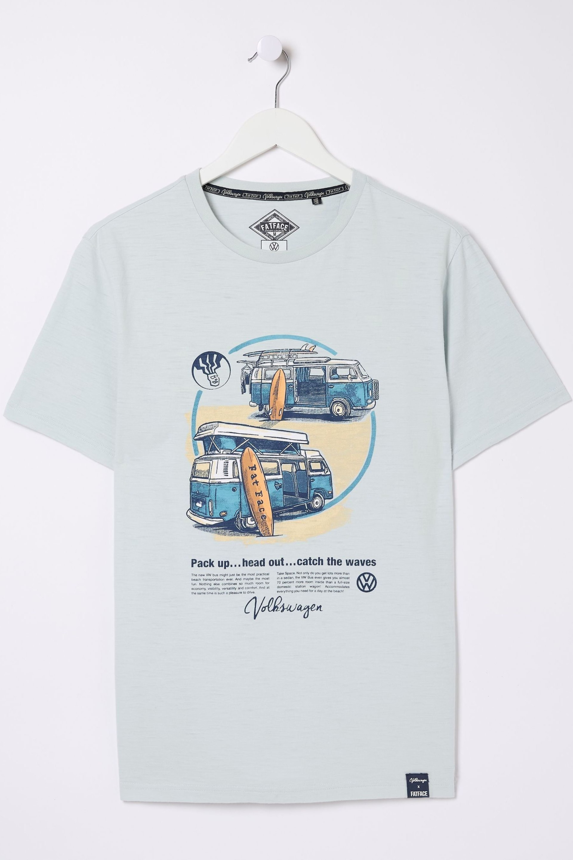 FatFace Blue VW Catch The Waves T-Shirt - Image 5 of 5