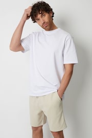 Threadbare Chalk Basic Fleece Shorts - Image 4 of 4