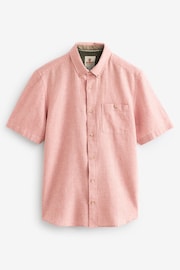 White/Blue/Pink Short Sleeve Linen Blend Shirts 3 Pack - Image 8 of 12