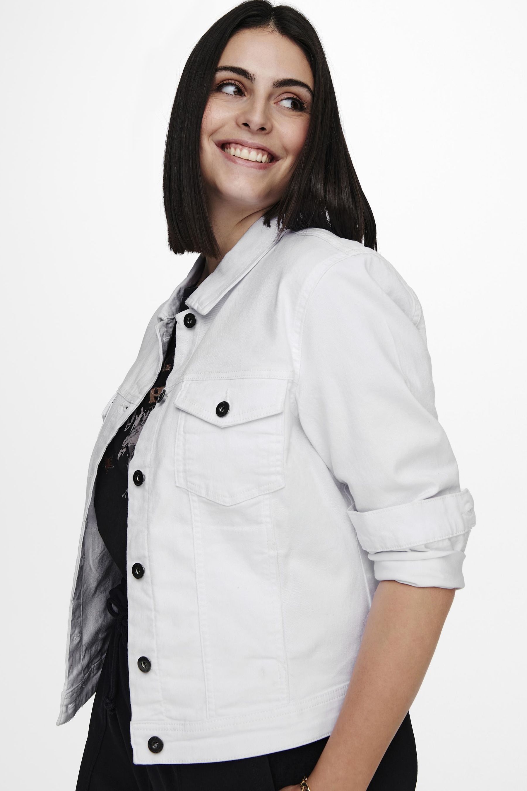 Buy ONLY Curve White Denim Jacket from Next Australia