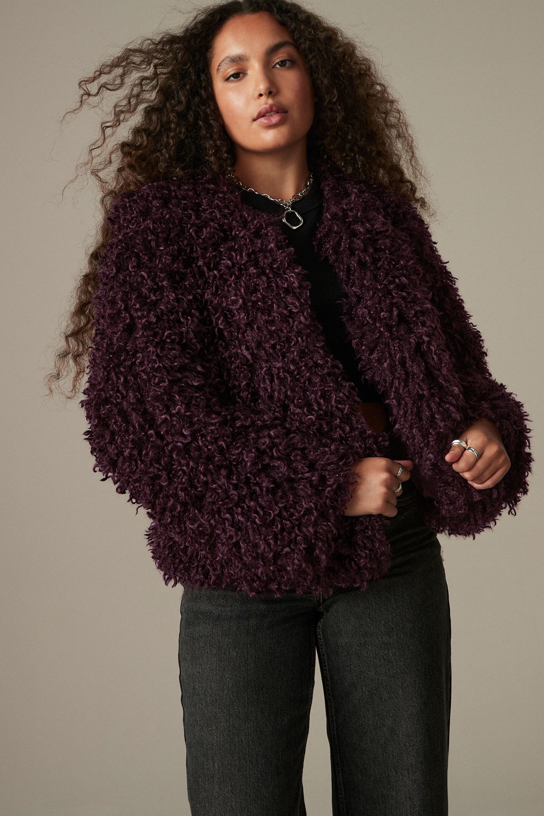 Buy Burgundy Red Short Faux Fur Jacket from Next Malta
