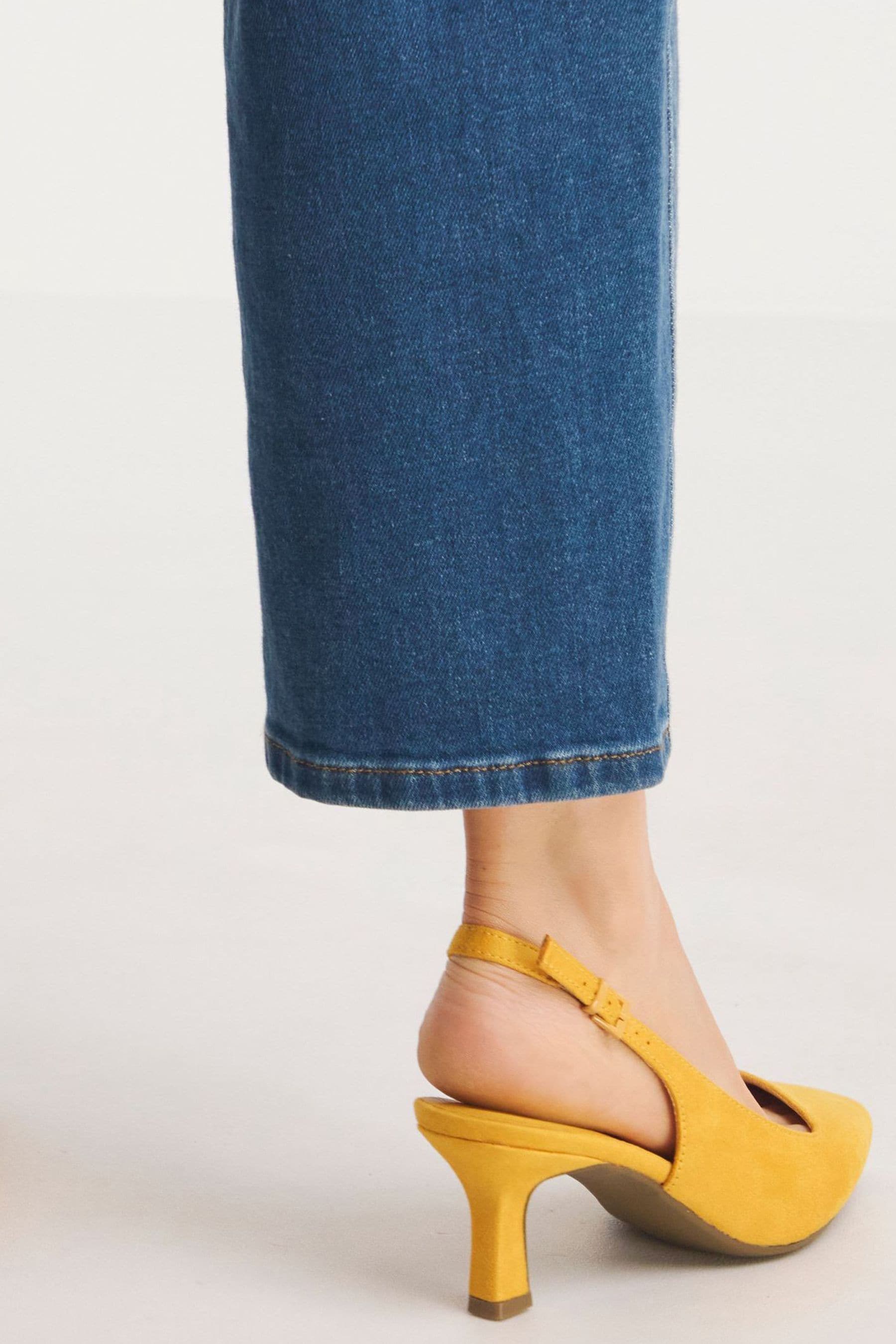 Buy Simply Be Yellow Flexi Sole Kitten Heel Slingback Shoes from Next Luxembourg
