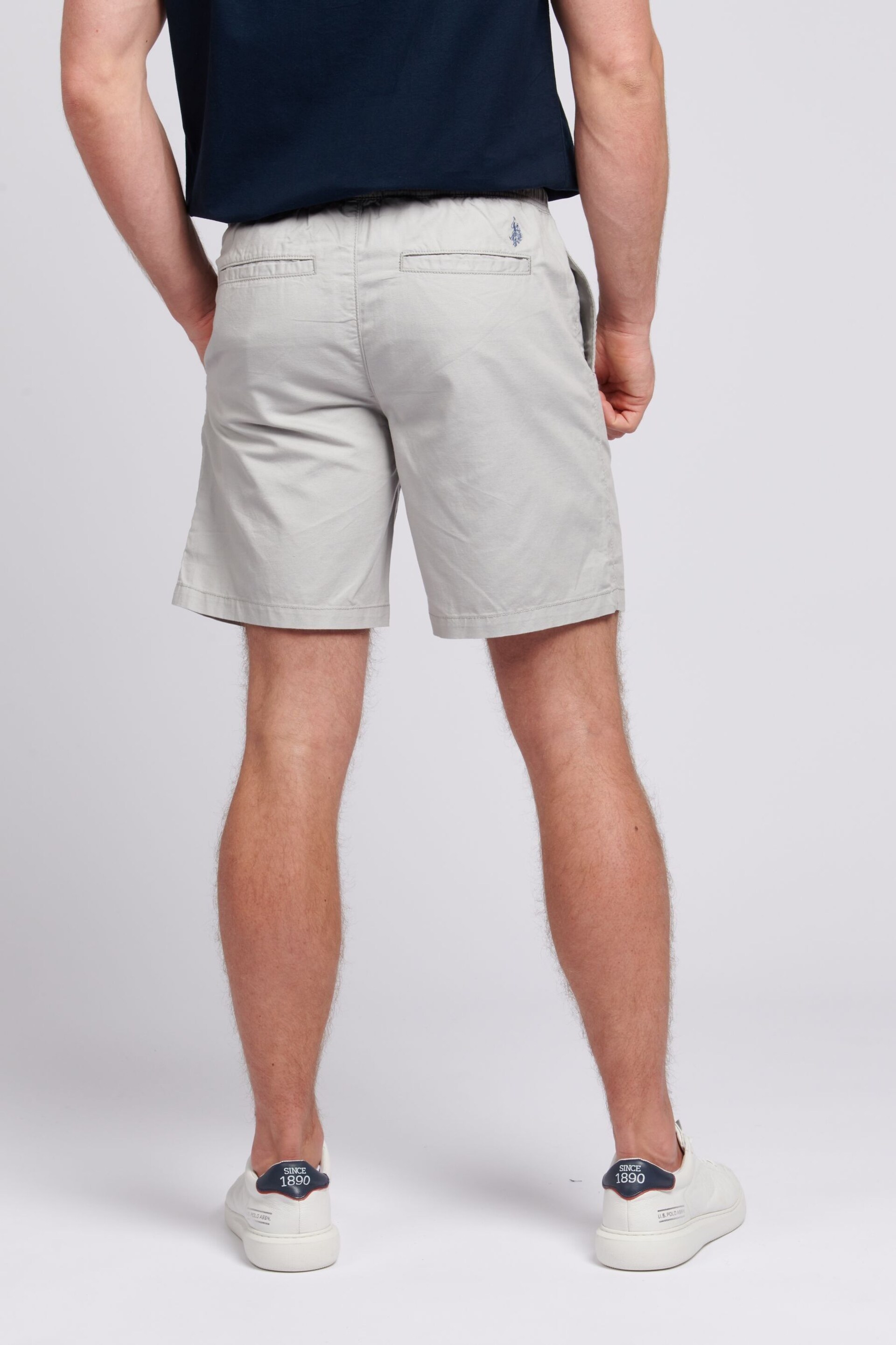 U.S. Polo Assn. Mens Grey Linen Blend Deck Shorts - Image 2 of 6