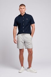 U.S. Polo Assn. Mens Grey Linen Blend Deck Shorts - Image 3 of 6