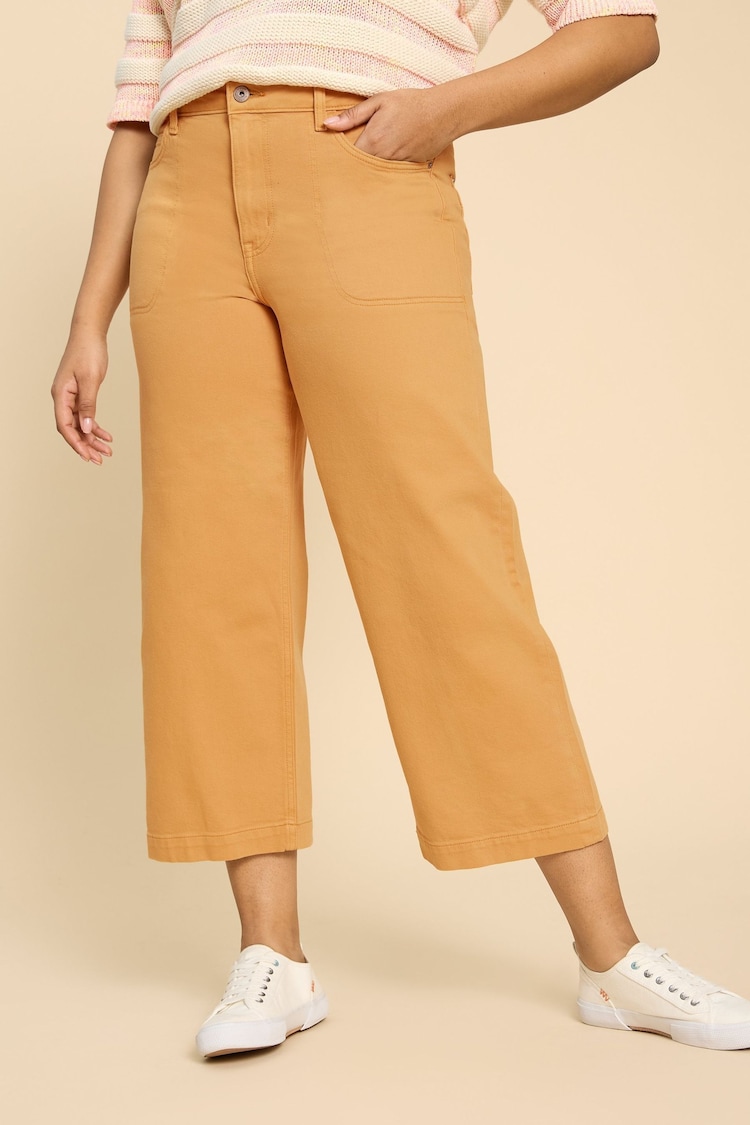 White Stuff Yellow Tia Wide Leg Crop Jeans - Image 1 of 5