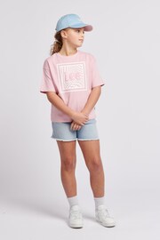 Lee Girls Pink Check Graphic Boxy Fit T-Shirt - Image 2 of 9