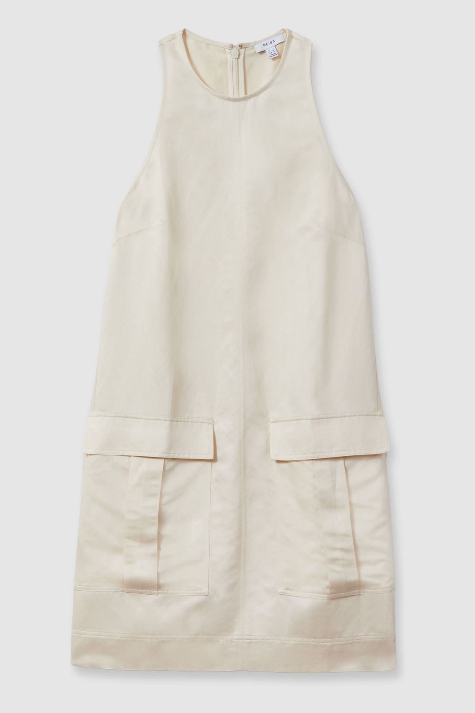 Reiss Beige Cecile Viscose-Linen Cargo Pocket Tunic Dress - Image 2 of 5