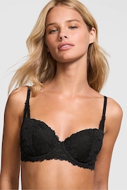 Victoria's Secret PINK Black Balcony Lace Bra - Image 1 of 3