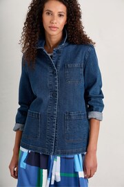 Seasalt Cornwall Blue Reading Rocks Denim Jacket - Image 1 of 2