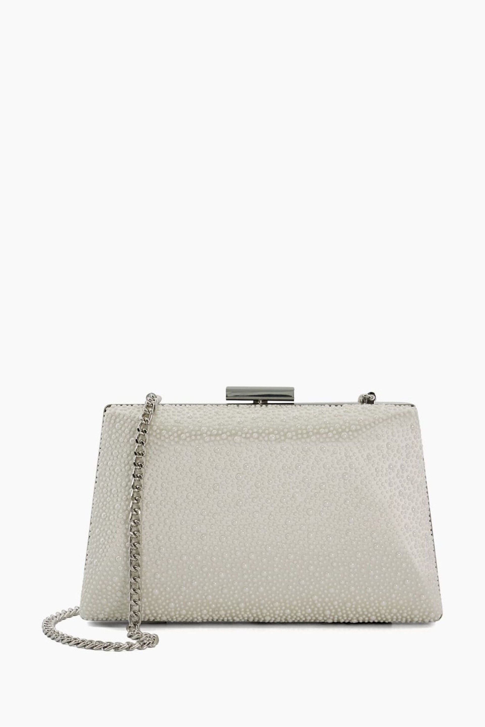 Dune London Cream Because Box Wedding Clutch Bag - Image 2 of 4